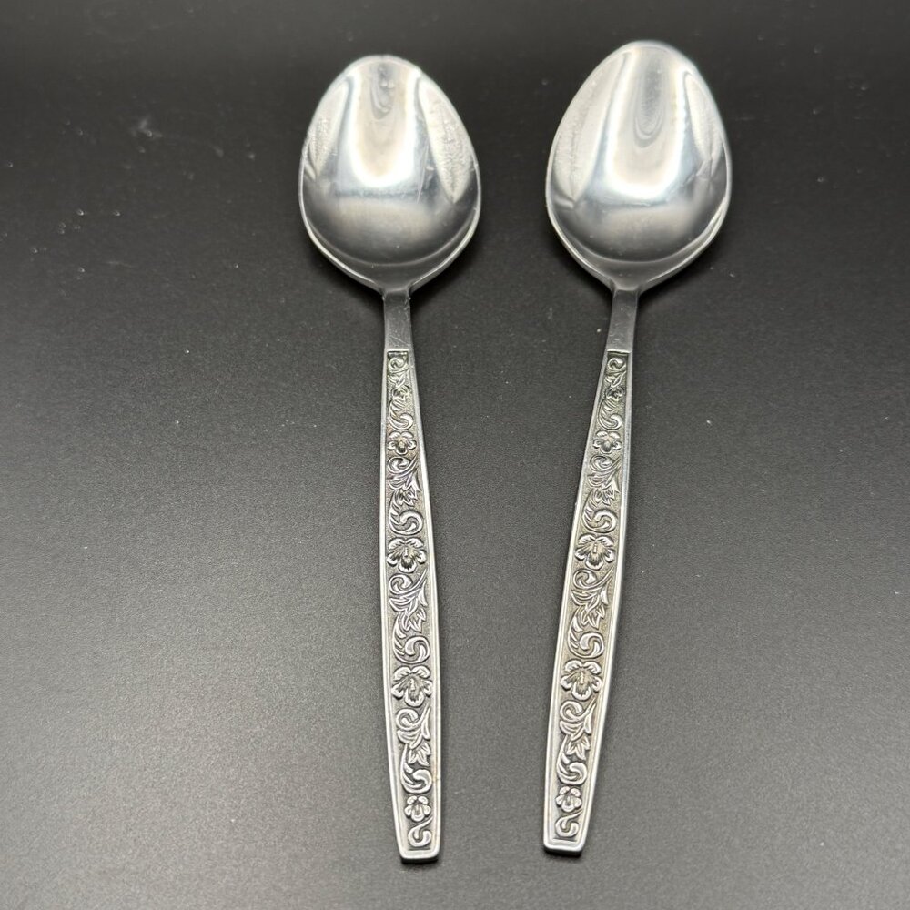 Northland Stainless Korea Rendezvous Floral Pattern 2 Teaspoons 6.5"